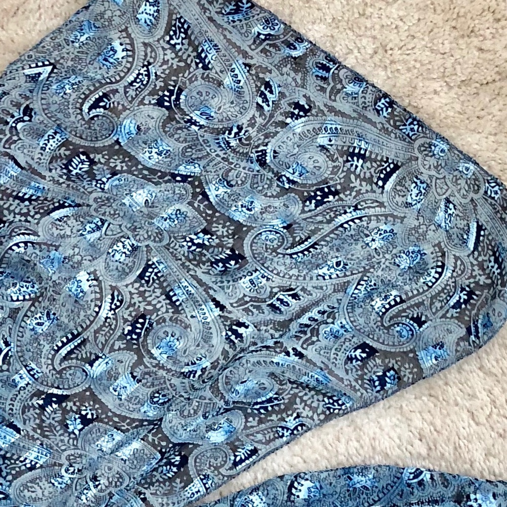 Blue silk scarf